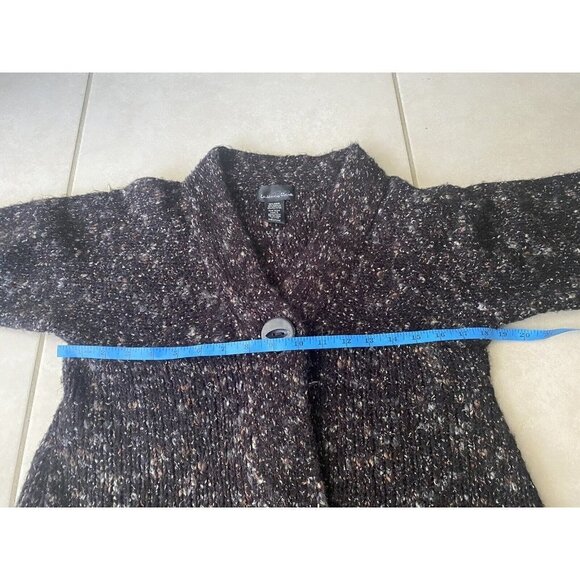 Brittany Black Bulky Knit One Button Cardigan Sweater Woman's Size M - Picture 7 of 8